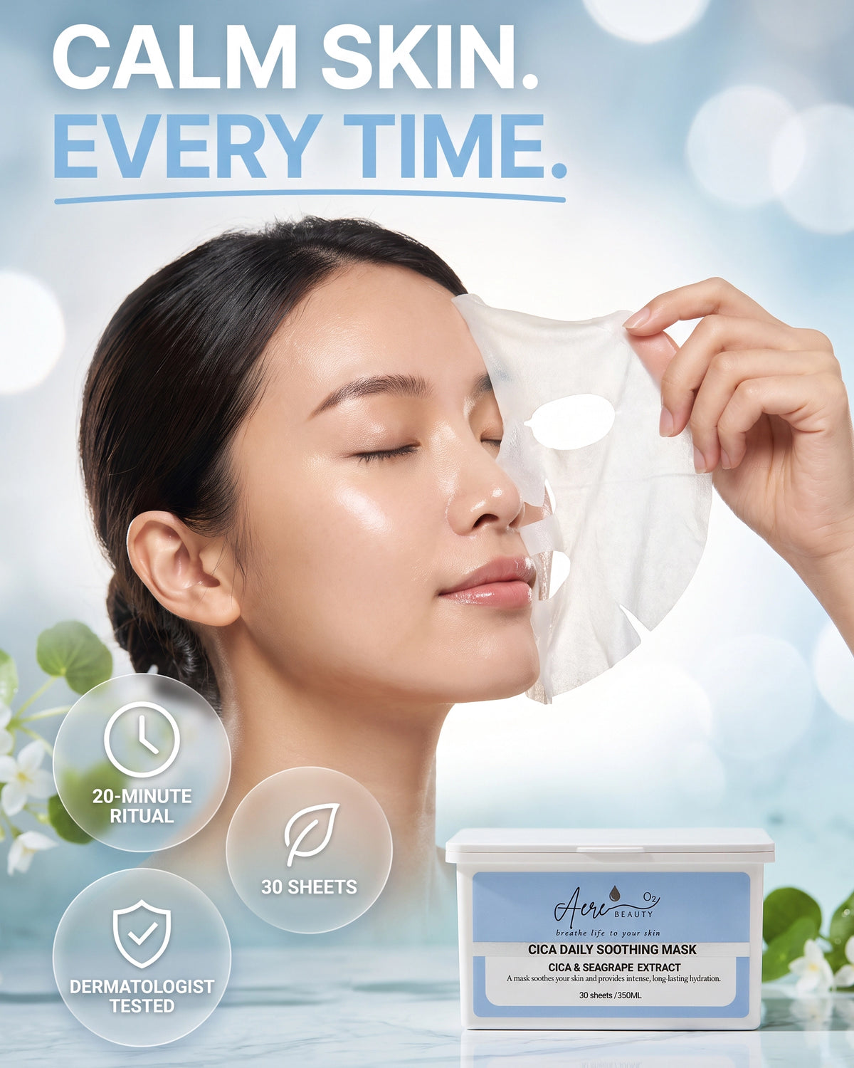 CICA & SEA GRAPE EXTRACT Mask | 30 sheets