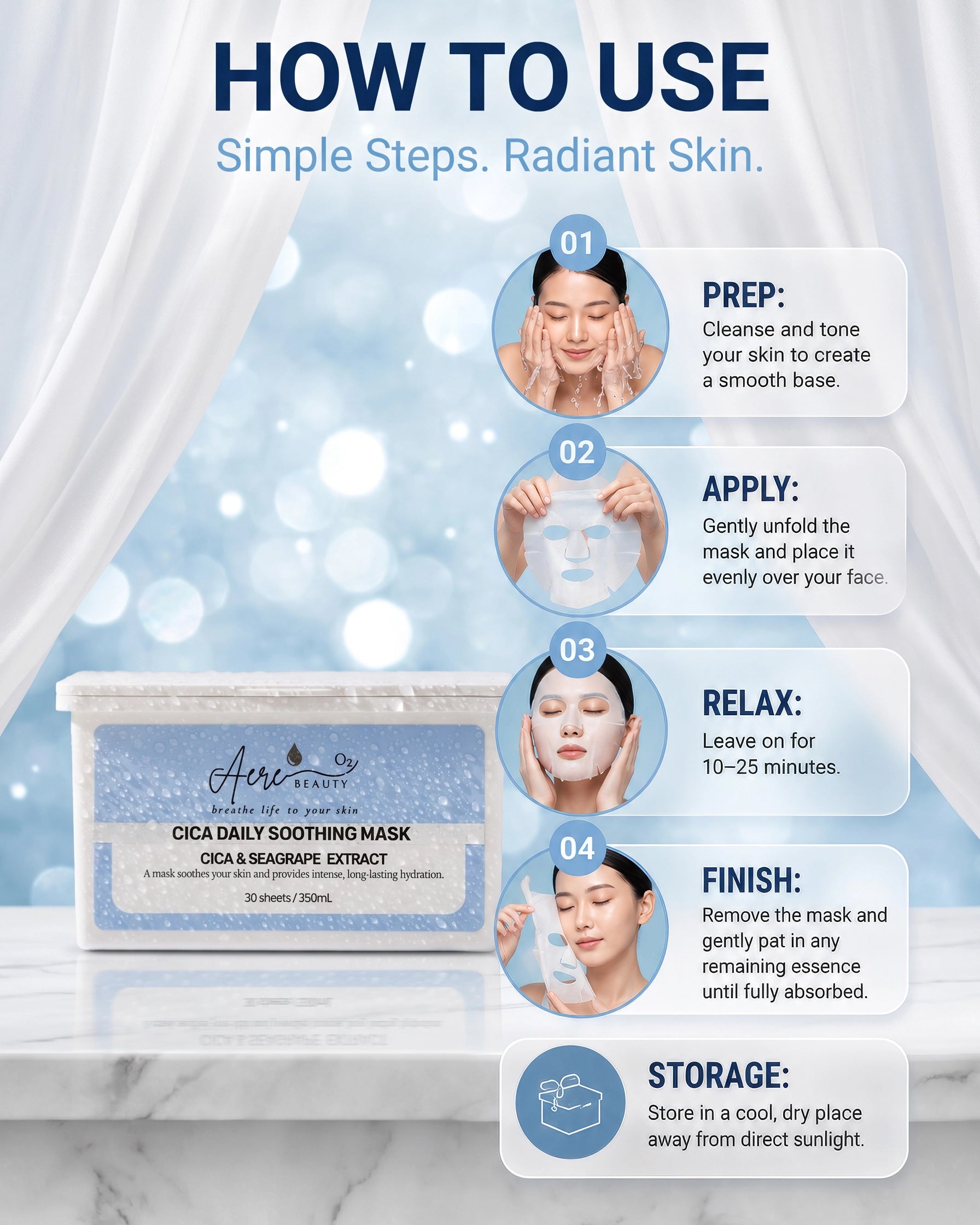 CICA & SEA GRAPE EXTRACT Mask | 30 sheets