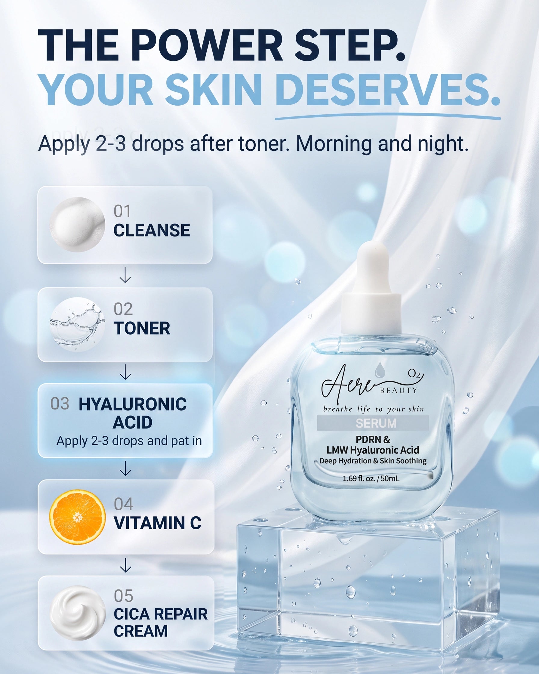 PDRN Deep Hydration Serum – 7-Layer Hyaluronic Acid for Plump, Dewy Skin