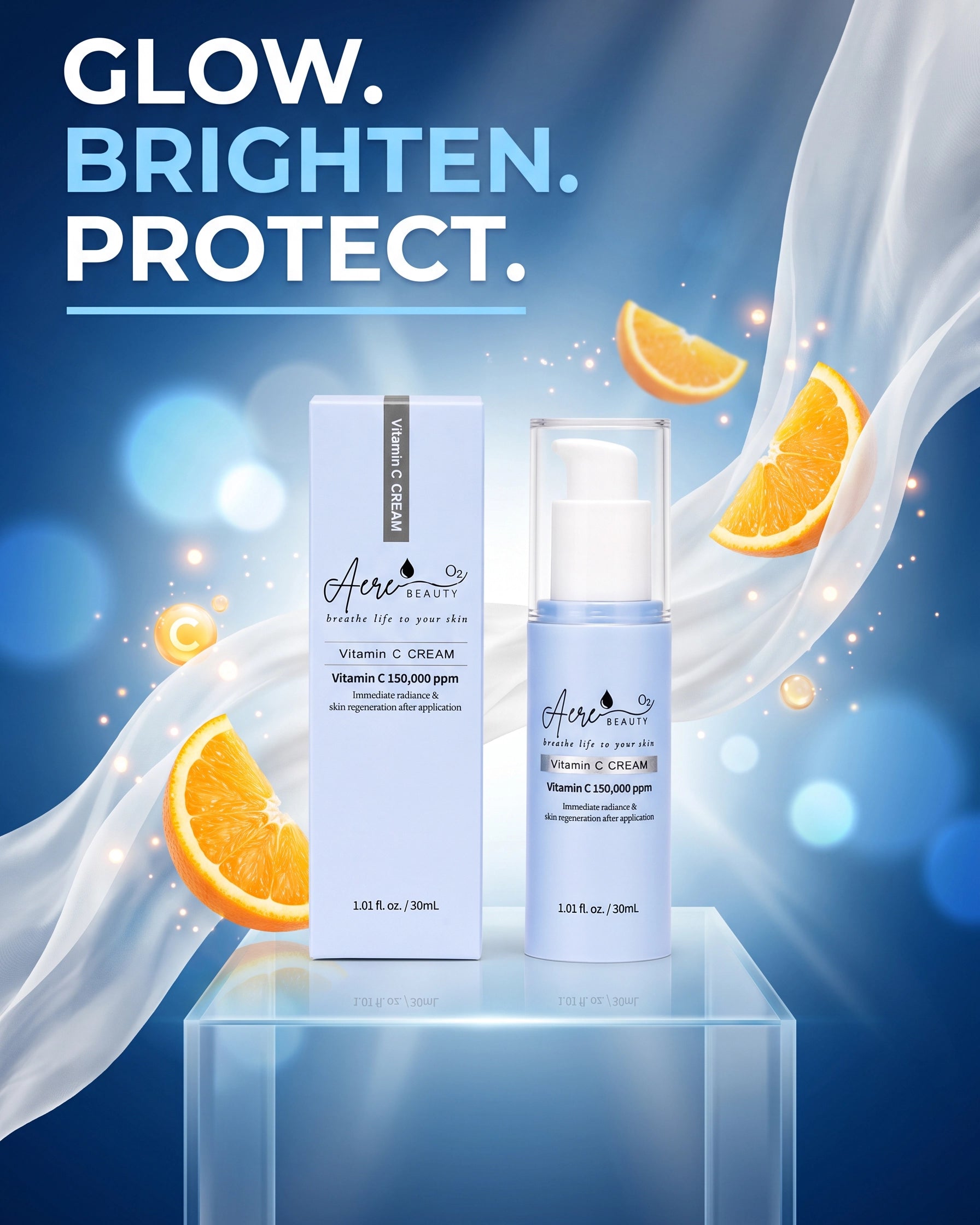 Vitamin C Glow Cream – Brighten, Even & Protect with 150,000 ppm
