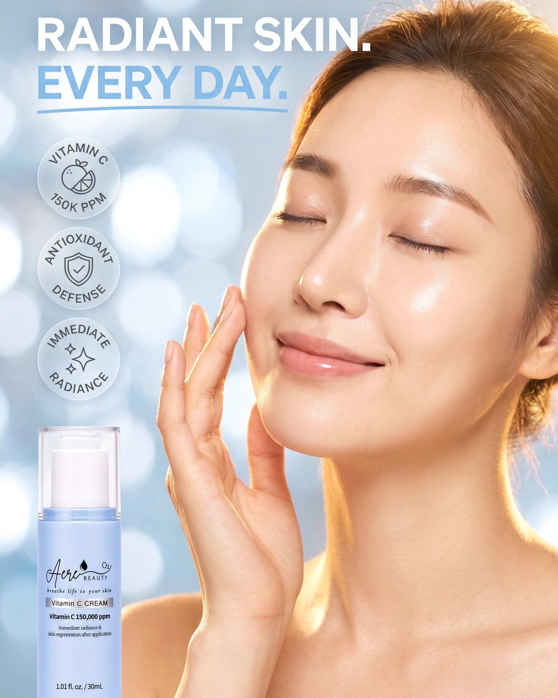 Vitamin C Glow Cream – Brighten, Even & Protect with 150,000 ppm