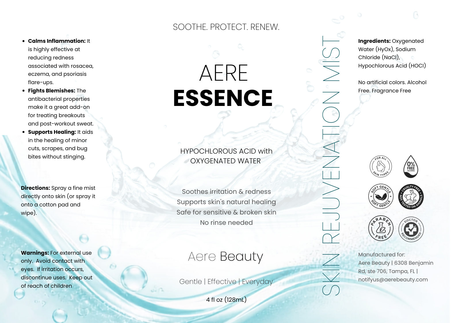 Aere Essence Skin Rejuvenation Mist | Hypochlorous Acid Spray