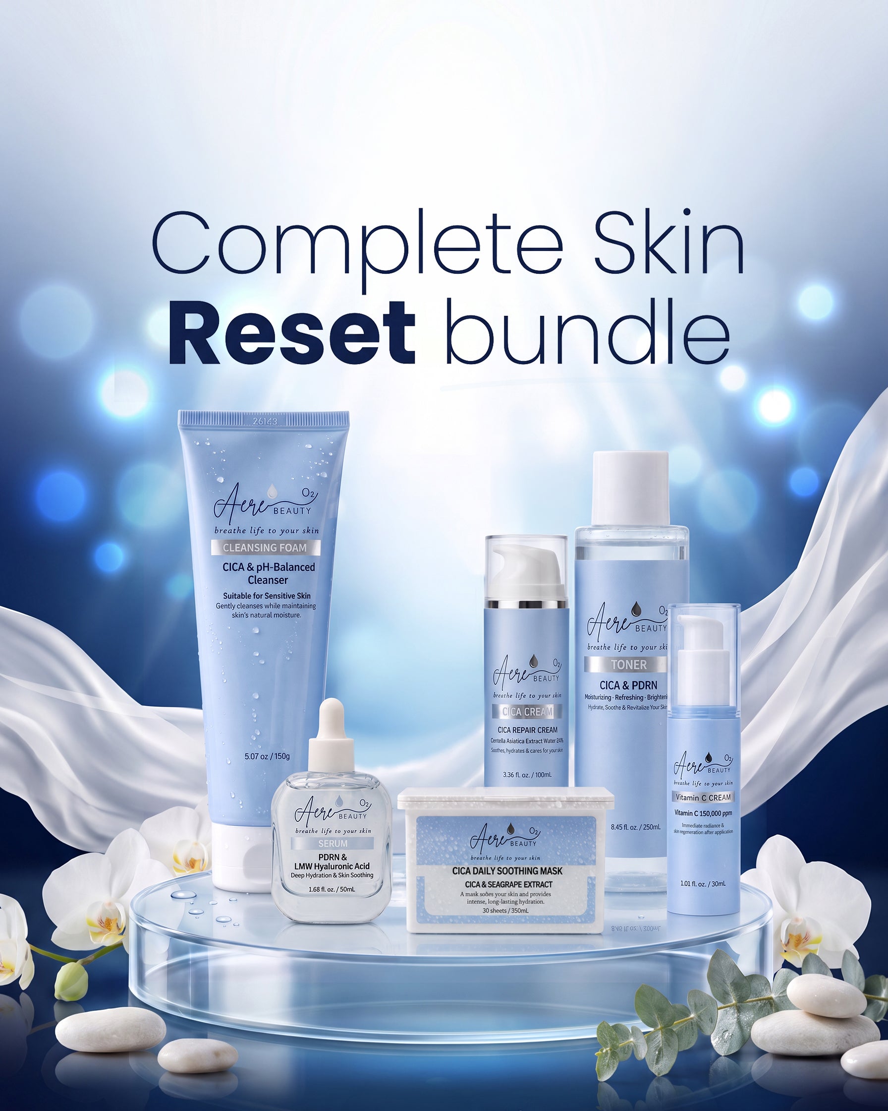 Complete Skin Reset Bundle – Full Korean Skincare Routine for Sensitive & Mature Skin